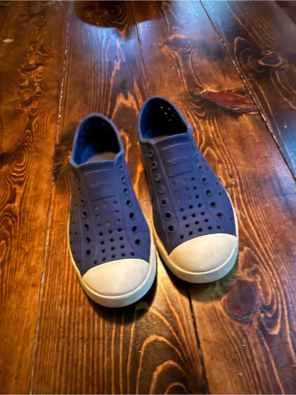 Native Navy Slip-On Shoes with White Toe